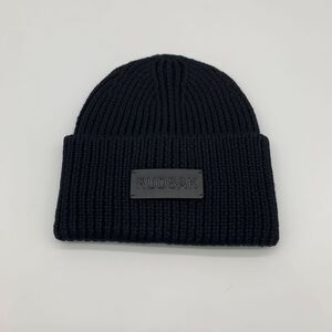 Rudsak Colin Unisex Merino Wool Knit Beanie Hat Black